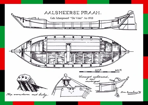 Historische afbeelding van de Pramenrace in Aalsmeer